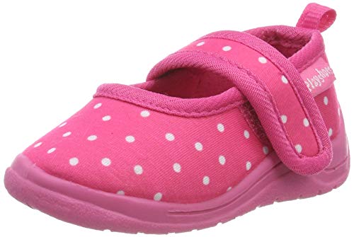 Playshoes Hausschuh Punkte, Pantofole Unisex - Bambini e ragazzi, Rosa (Pink Pink 18), 24 25 EU
