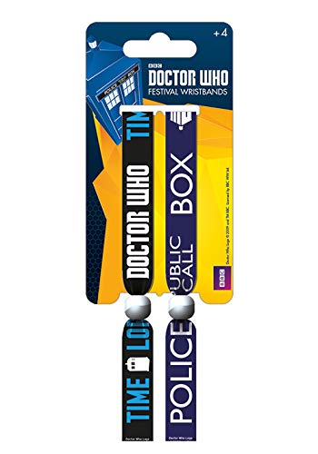 Pyramid International Doctor Who Tardis Police Box e Signore del Tempo Doppio Festival Wristband Set