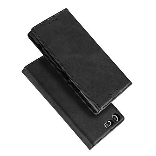 Radoo Cover Sony Xperia XZ Premium, Flip Custodia Case Vintage PU Pelle Portafoglio [Kickstand][Slot per Schede] con TPU Antiurto Cover a Libro per Sony Xperia XZ Premium (Nero)