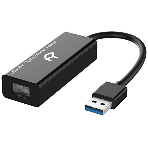Rankie Adattatore USB Rete, Alta velocità Convertitore di Rete Gigabit Ethernet da USB 3.0 RJ45 10 100 1000Mbps, Nero