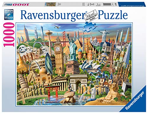 Ravensburger Puzzle 1000 Pezzi, Giro del Mondo, Jigsaw Puzzle per Adulti, Puzzle Ravensburger - Stampa di Alta Qualità