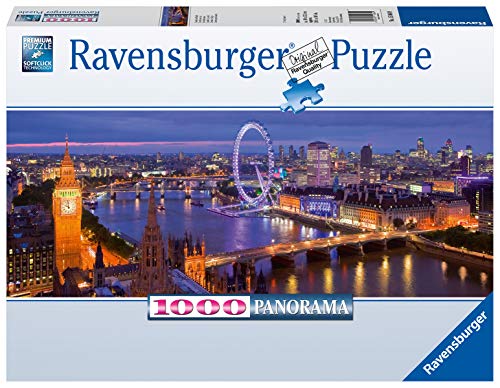 Ravensburger Puzzle, Puzzle 1000 Pezzi, Londra di notte, Formato Panorama, Puzzle per Adulti, Puzzle Londra, Puzzle Ravensburger - Stampa di Alta Qualità
