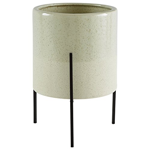 River - Vaso in ceramica con base in acciaio, stile rétro (metà s...