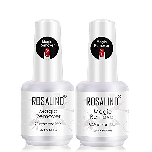 ROSALIND Magic Remover 2 pz 15ml Solvente per Smalto Semi Permanent...