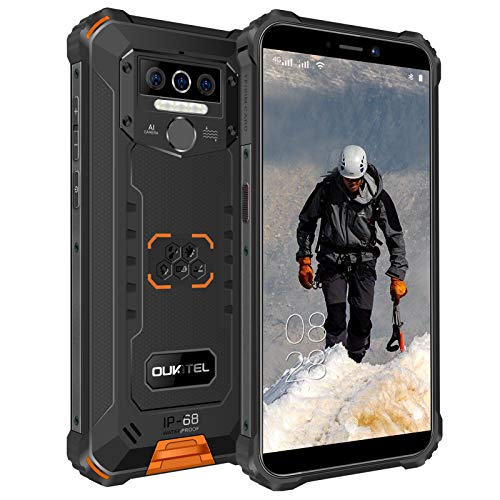 Rugged Smartphone Economici OUKITEL WP5 Pro Android 10,Outdoor Otto-core 4+64GB Telefono Robusto,8000mAh Batteria Impermeabile IP68 Antiurto Cellulari,5.5  HD,4 LED Flash,Dual Sim GPS OTG Arancia