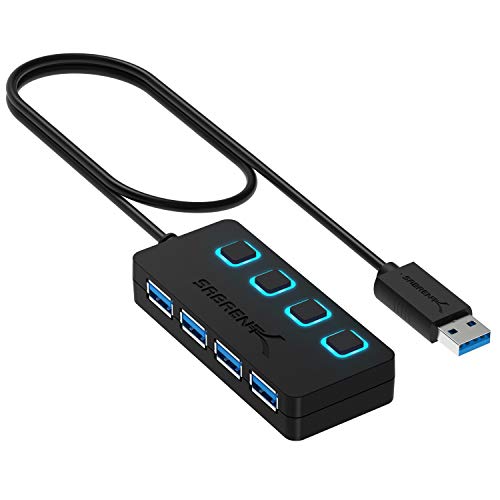 Sabrent Hub USB 3.0, Ciabatta multipresa USB, Sdoppiatore USB, 4 Po...