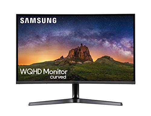 Samsung C27JG50 Monitor Curvo WQHD 2K da 27   per Intrattenimento, Base a Doppio Snodo, 2560 x 1440, 1800R, 4 ms, 144 hz, HDMI e Display Port, VESA