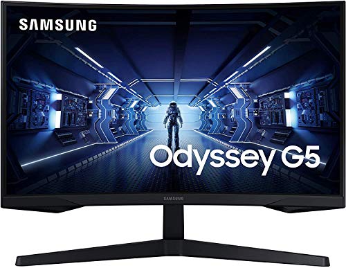 Samsung Monitor Gaming Odyssey G5 (C27G53), Curvo (1000R), 27 , 2560x1440 (WQHD 2K), HDR10, VA, 144 Hz, 1 ms, FreeSync Premium, HDMI, Display port, Ingresso Audio, Eye Saver Mode, Flicker Free, Nero