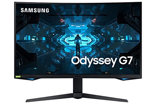Samsung Monitor Gaming Odyssey G7 (C32G75), Curvo (1000R), 32 , 2560x1440 (WQHD 2K), HDR 600, VA, 240 Hz, 1 ms, FreeSync Pro, G-Sync, HDMI, 2 USB 3, 2 Display Port, Ingresso Audio, HAS, Pivot