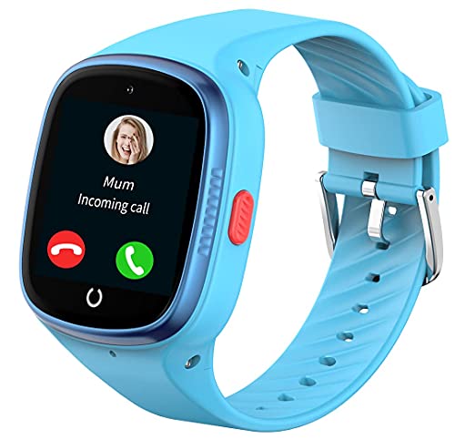 Smartwatch Bambini GPS 4g Orologio Intelligente con WIFI LBS Impermeabile Videochiamata Chat SOS Contapassi Posizione in Tempo Reale Disabilita in Classe Compatibile con Android e IOS (Blu)