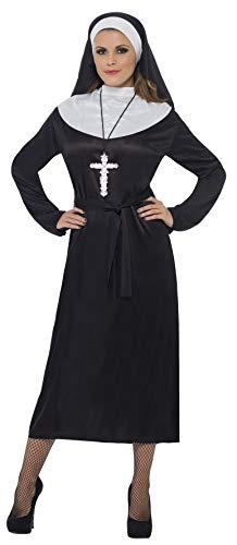 Smiffy s Smiffys Costume da suora, nero con abito e copricapo, Colore, 20423L