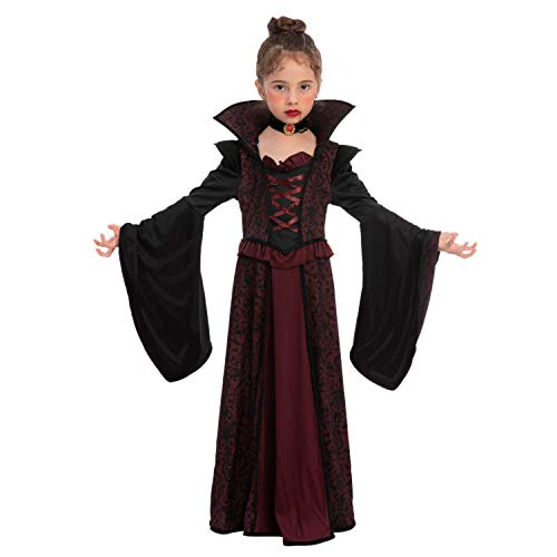 Spooktacular Creations Royal Vampire Costume Set for Girls Halloween Dress Up Party, Role-Playing, Carnival Cosplay, Vampire-Themed Party (Small ( 5 – 7 yrs))