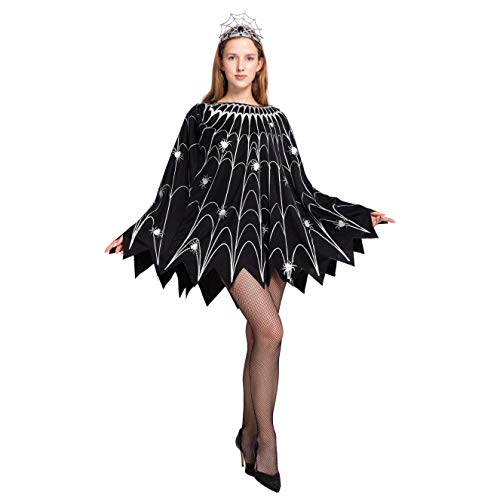 Spooktacular Creations Spider Web Dress Poncho Costumes with Glow E...