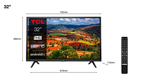 TCL 32ES570F, Smart TV 32 pollici, Full HD con Android TV, HDR, Mic...