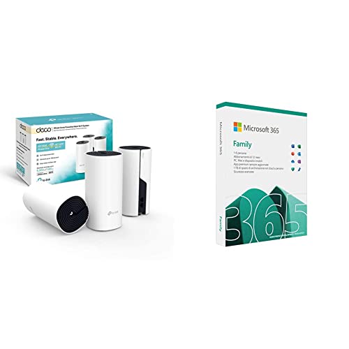 TP-Link Deco P9 Hybrid WiFi Mesh con Powerline - Wifi AC1200 + Powerline AV1000 - Ada + Microsoft Office 365 Family | Codice d attivazione via posta