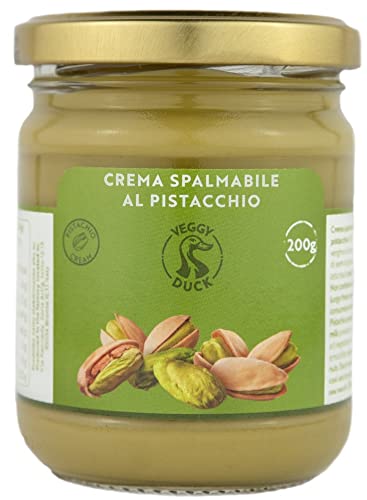 Veggy Duck - Crema Spalmabile al Pistacchio (200g) | Artigianale | Con il 45% di Pistacchi Mediterranei | Adatta per Colazioni e Dolci