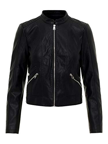 Vero Moda VMKHLOE FAVO Faux Leather Jacket Noos Giacca, Nero (Black), 42 (Taglia Produttore: Small) Donna