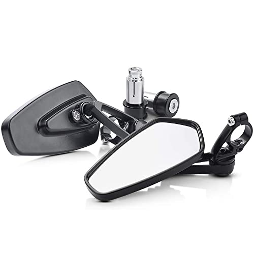 ViZe 7 8   22mm Specchietti Moto Manubrio Retrovisori Specchio Posteriore Universale Nero-Bianco