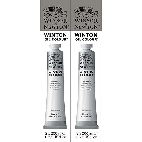 Winsor & Newton Colori ad Olio Winton - Pacco Doppio con 2 Tubi da 200 ml - di Bianco di Titanio