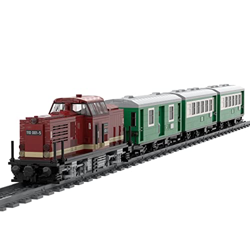 WWEI Technik City - Set di mattoncini locomotiva e treno merci, 2733 pezzi, compatibile con Lego Technic 60198, 110,4 x 7,5 x 10,9 cm