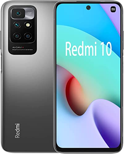 Xiaomi Redmi 10 2022- Smartphone 64GB ROM, 4GB RAM, 6.5  FHD+ DotDisplay, MediaTek Helio G88, 50MP AI Quad Camera, Dual SIM, Grigio