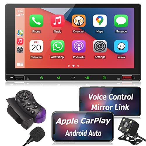 ZKJAYOE Autoradio 2 DIN Compatibile con Apple CarPlay, Android Auto e Assistente Vocale, Schermo HD da 7 Pollici con Bluetooth 5.0 Fotocamera Posteriore SWC USB AV Ingresso Mirror Link AM FM RDS Radio