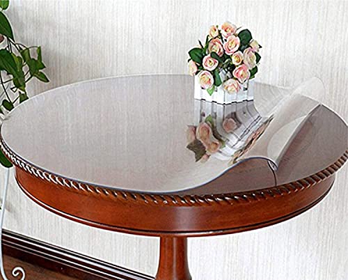 ZZeng RS Tovaglia rotonda in PVC trasparente per tavolo in plastica, 140 cm, 160 cm, impermeabile, antiscivolo, 140 cm, 1,0 mm