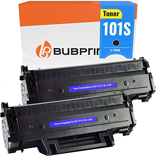 2 Bubprint Cartuccia Toner compatibile per Samsung MLT-D101S per ML-2160 ML-2165 ML-2165W ML-2168 SCX-3400 SCX-3400F SCX-3405 SCX-3405F SCX-3405FW SCX-3405W SF-760P Nero