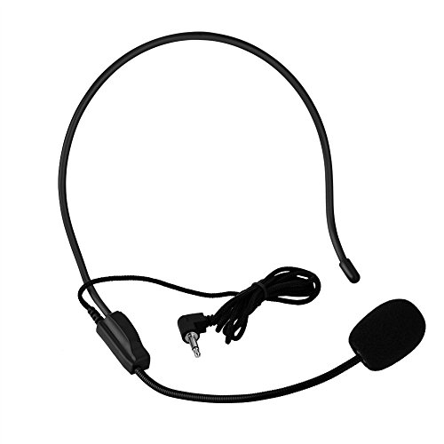 2pz Cuffie ad Archetto con Microfono, Mini Microfono Portatile da 3,5 mm, Mini Amplificatore Altoparlante di Voce Microfono per Altoparlante Amplificatore vocale