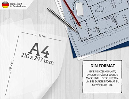 40 fogli di carta trasparente DIN A4 - carta origami 85g - pellicol...