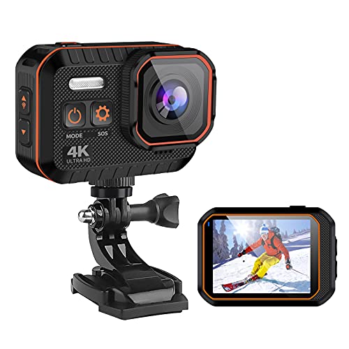 Action Cam 4K Mini Camera WiFi Sport Impermeabile IPX8 Fotocamera subacquea con Accessori Fotocamera Casco con Supporto 170° Grandangolo V6PRO