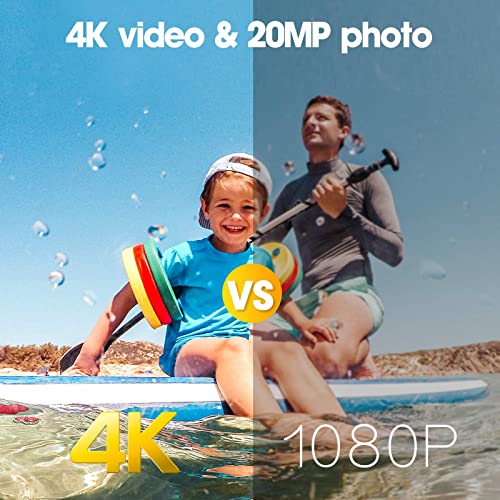 Action Cam 4K, videocamera subacquea da 20MP 50FPS Wi-Fi 40M con sc...