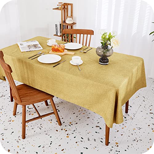 Amazon Brand - Umi Tovaglia Antimacchia Rettangolare Impermeabile per Tavolo Sala da Pranzo 140x180cm Giallo 1 Pezzo