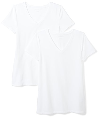 Amazon Essentials T-Shirt con Scollo a V a Maniche Corte con vestib...