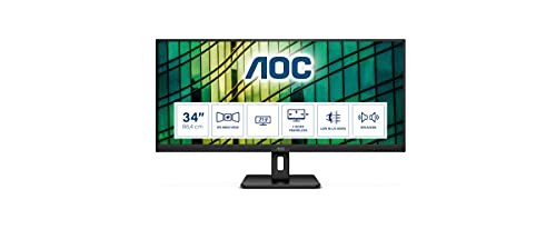 AOC Monitor Q34E2A - 34  WQHD, 75Hz, IPS, Adaptive Sync, 2560x1080, 300 cd m, HDMI, Displayport 1x1.2