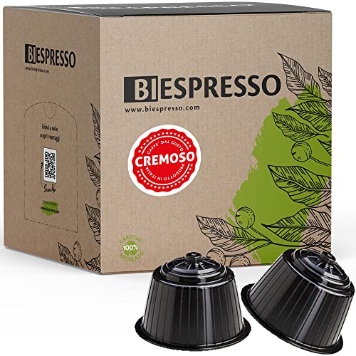BIESPRESSO - 100 Capsule Compatibili NESCAFE DOLCE GUSTO Caffe, Miscela Cremoso