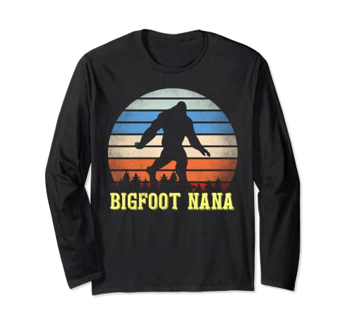 Bigfoot Nana Regali Retro Sasquatch Yeti Maglia a Manica