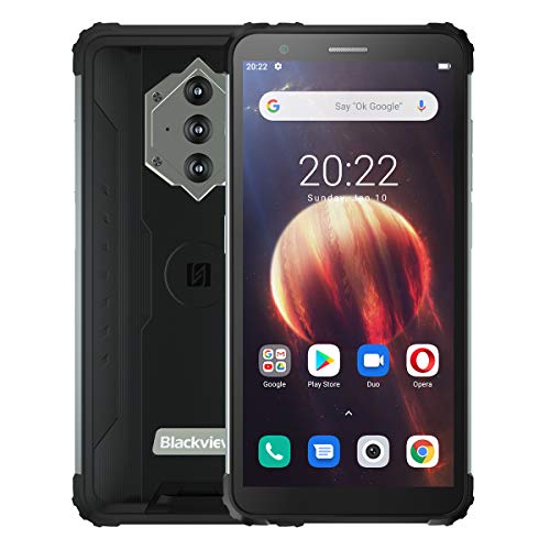 Blackview BV6600 Rugged Smartphone, Batteria 8580mAh (Ricarica Inversa), 5.7   HD+ IP68 IP69K Telefono Cellulare Antiurto Impermeabile Android 10.0, Octa Core 4GB+64GB, Fotocamera 16 MP NFC Nero