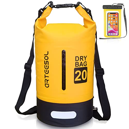 Borsa Impermeabile 5L 10L 20L 30L Waterproof Dry Bag Zaino Sacca Stagna con Doppia Tracolla per Nuoto Kayak Canottaggio Pesca Viaggiare in Bicicletta Spiaggia