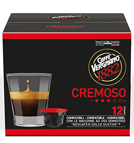 Caffè Vergnano 1882 Capsule Caffè Compatibili Nescafé Dolce Gusto, Cremoso - 6 confezioni da 12 capsule (totale 72)