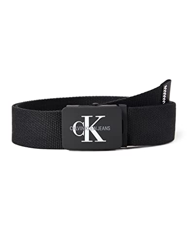 Calvin Klein J 4cm Adj.Monogram Canvas Belt Cintura, Black, 6 (Taglia Produttore: 90) Uomo