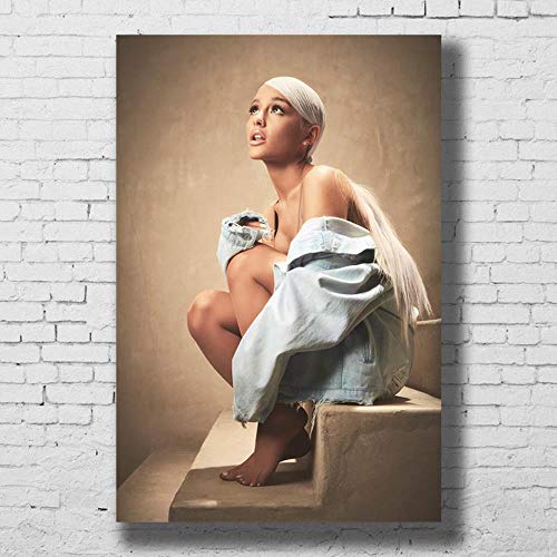 Carsilers Ariana Grande Pop Music Cantante Poster Wall Art Stampa su Tela Pittura Decorazione Picture Wallpaper Soggiorno Decor,40x55cm