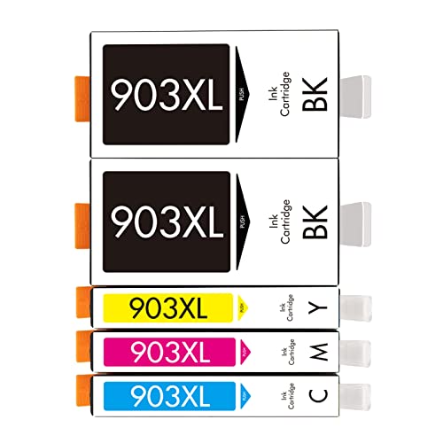 Cartridgeify 903 XL Cartucce d inchiostro ad alta capacità, compatibili con HP 903 903XL, confezione da 5, per OfficeJet 6950, OfficeJet Pro 6960 6970 (2 nero, 1 ciano, 1 magenta, 1 giallo)