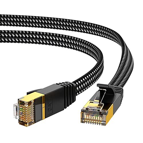 Cavo Ethernet Cat 7 5m, KINBETA Cavo Ethernet ad alta velocità Gigabit Cat7 Internet Network a Nastro Intrecciato Lan Rj45 Patch Cordone Schermato per Xbox PS3 PS4 PC Laptop Router TV