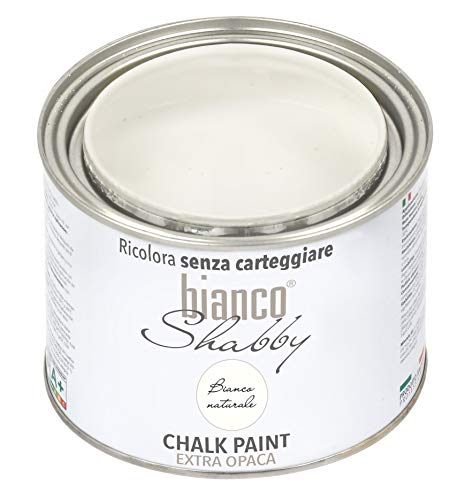 CHALK PAINT Bianco Naturale Pittura Shabby Chic Vintage per Mobili e Pareti EXTRA OPACO (500 ml)