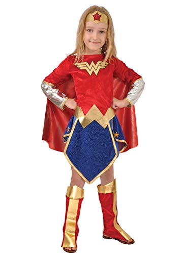 Ciao-Wonder Woman costume bambina originale DC Comics (Taglia 8-10 anni), Colore Rosso Blu, 11677.8-10