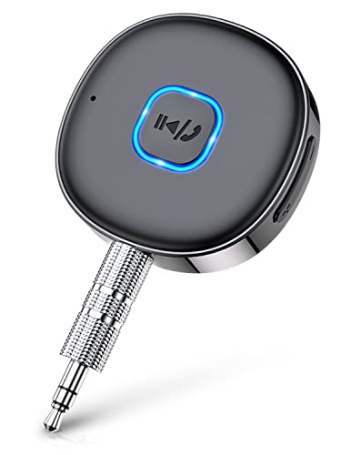 CIRYCASE Ricevitore Bluetooth 5.0 per Streaming Musicale Chiamate a Mani Libere, 3.5 mm AUX Bluetooth per Auto, Stereo di Casa ecc, Connessione Doppia, Cancellazione del Rumore, 16 Ore Durata Batteria