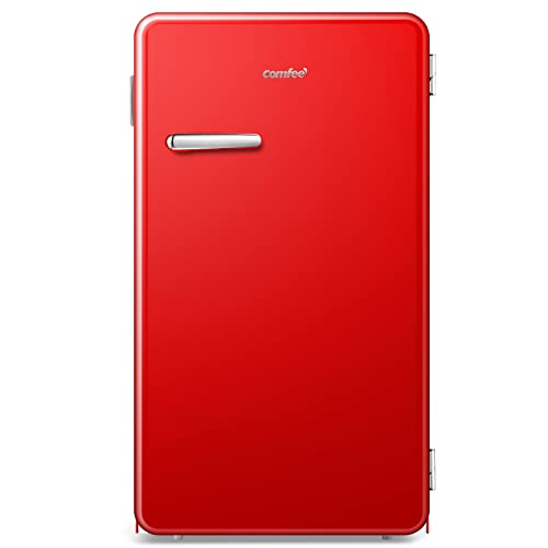 COMFEE  RCD93RE1RT(E) 93L Mini frigo mono porta , design Retrò, controllo temperatura regolabile, adatto per casa, ufficio e altre applicazioni domestiche | Colore rosso