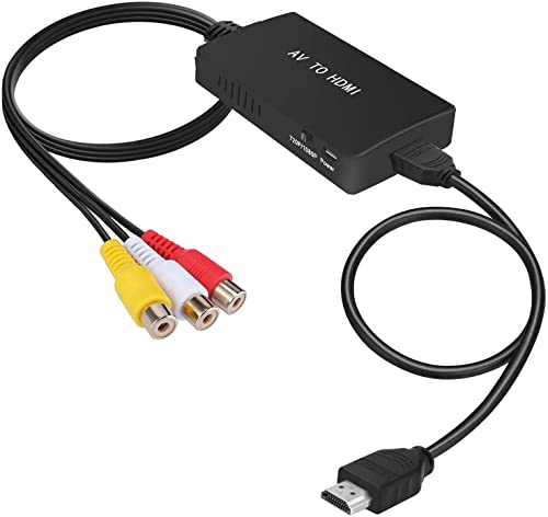 Convertitore RCA a HDMI con Cavi HDMI, Adattatore AV to HDMI Full HD 720P 1080P Video Audio Converter per HDTV Monitor Proiettore STB VHS Xbox PS3 Sky Blu-ray Lettore DVD