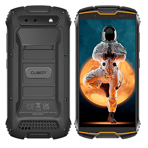 CUBOT KingKong Mini 2 Pro Rugged Smartphone, 4 Pollici Telefono Cellulare 4GB RAM   64GB ROM Android 11, Batteria 3000mAh, Fotocamera 13.0 MP Supporto GPS Face ID Dual SIM (Nero+arancione)